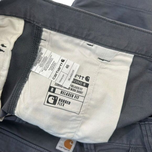 Carhartt Rugged Flex Gray Canvas Cargo Short Men SZ 46 Relaxed Fit With Tags - Picture 4 of 13